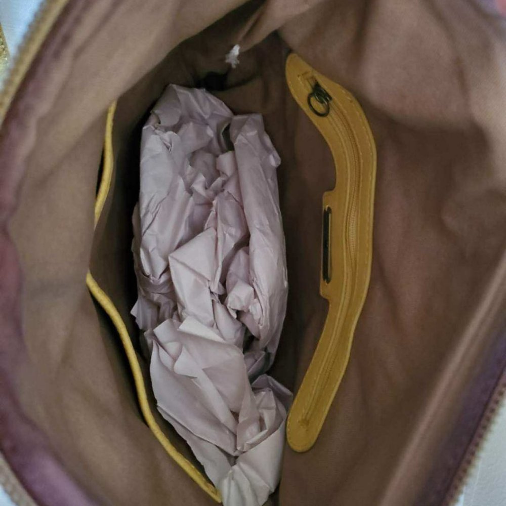 Lucky Brand Leather Purse Tan brown beige green camo hippie tie dyed crossbody - Picture 11 of 11